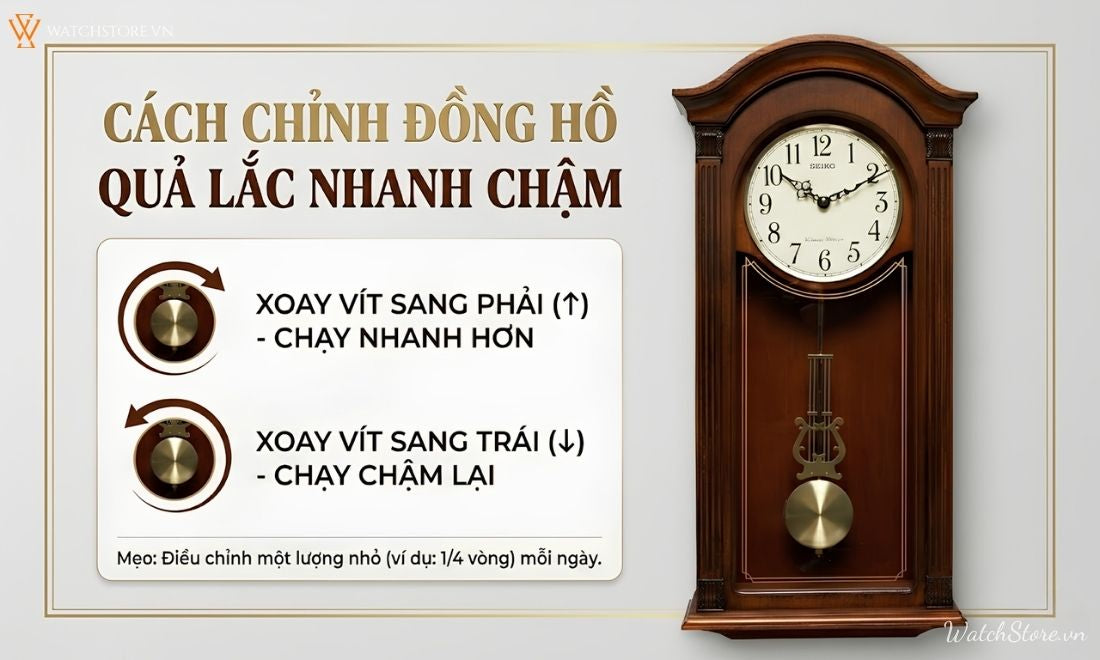 Cách chỉnh đồng hồ quả lắc nhanh chậm cho người mới bắt đầu