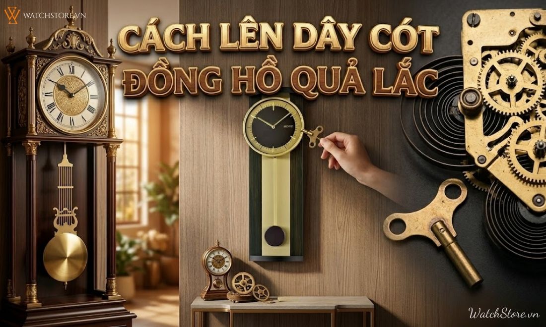 cách lên dây cót đồng hồ quả lắc