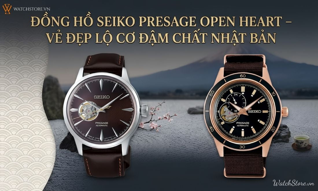 Đồng hồ Seiko Presage Open Heart: Vẻ đẹp lộ cơ đậm chất Nhật Bản
