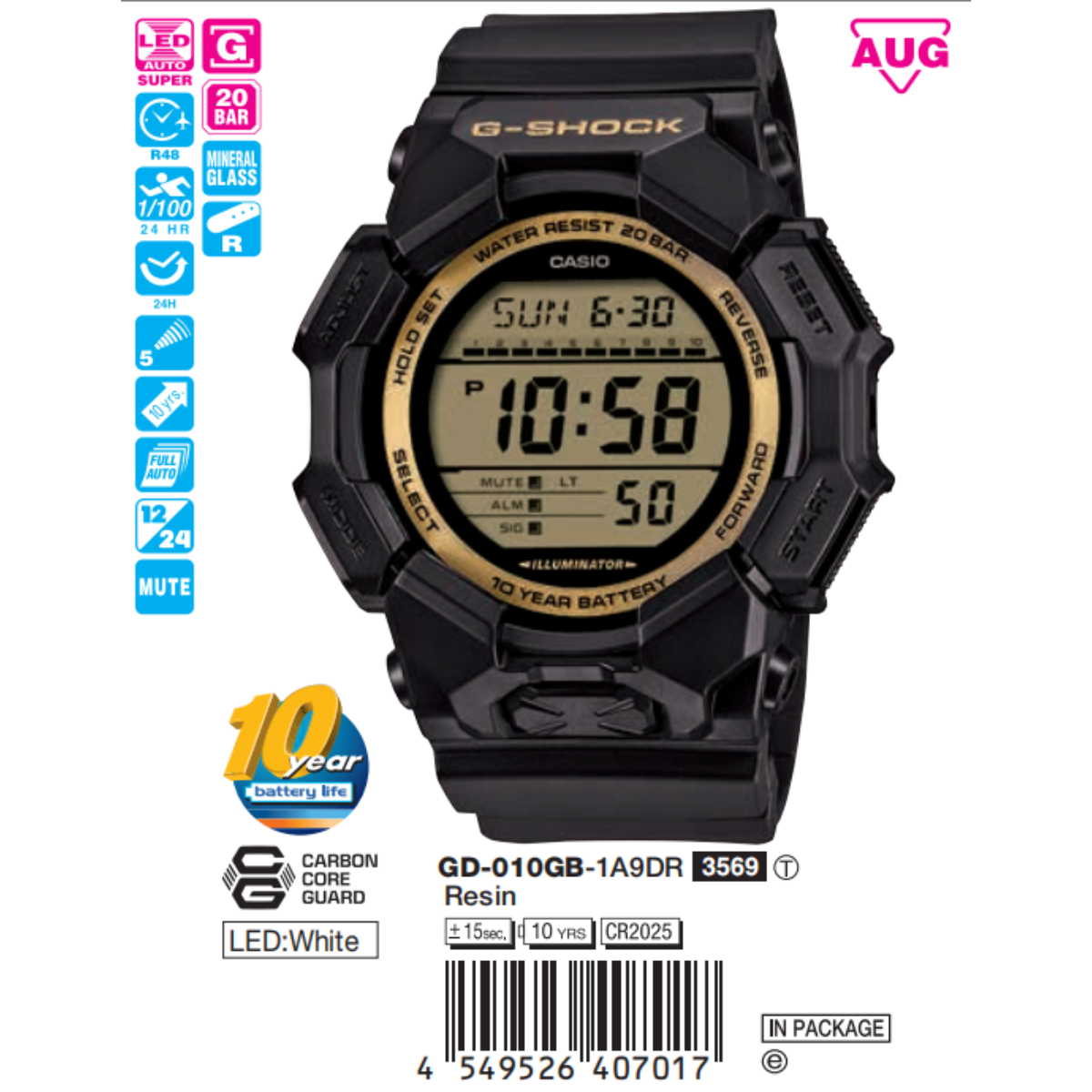 Casio Nam GA-010GB-1A9DR