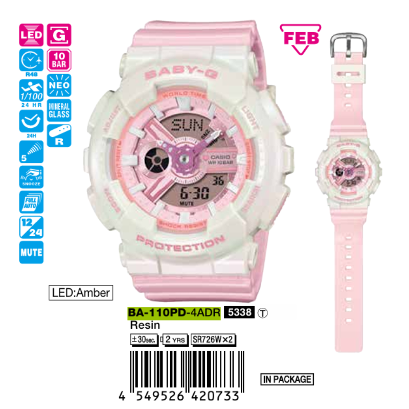 Casio Nữ BA-110PD-4ADR