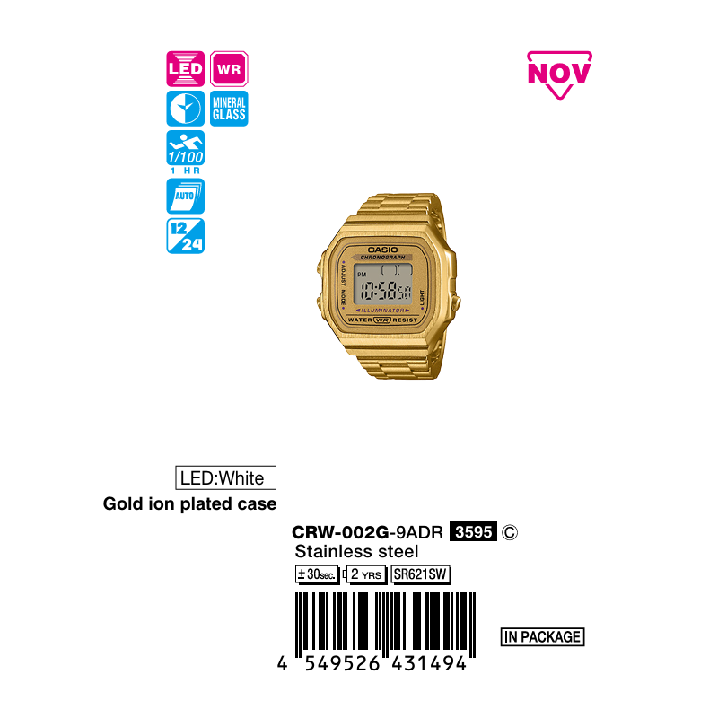 Nhẫn Casio CRW-002G-9ADR