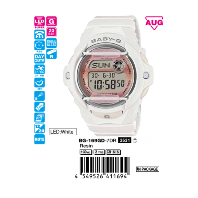 Casio Nữ BG-169GD-7DR