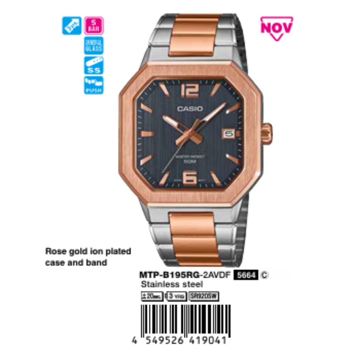 Casio Nam MTP-B195RG-2AVDF