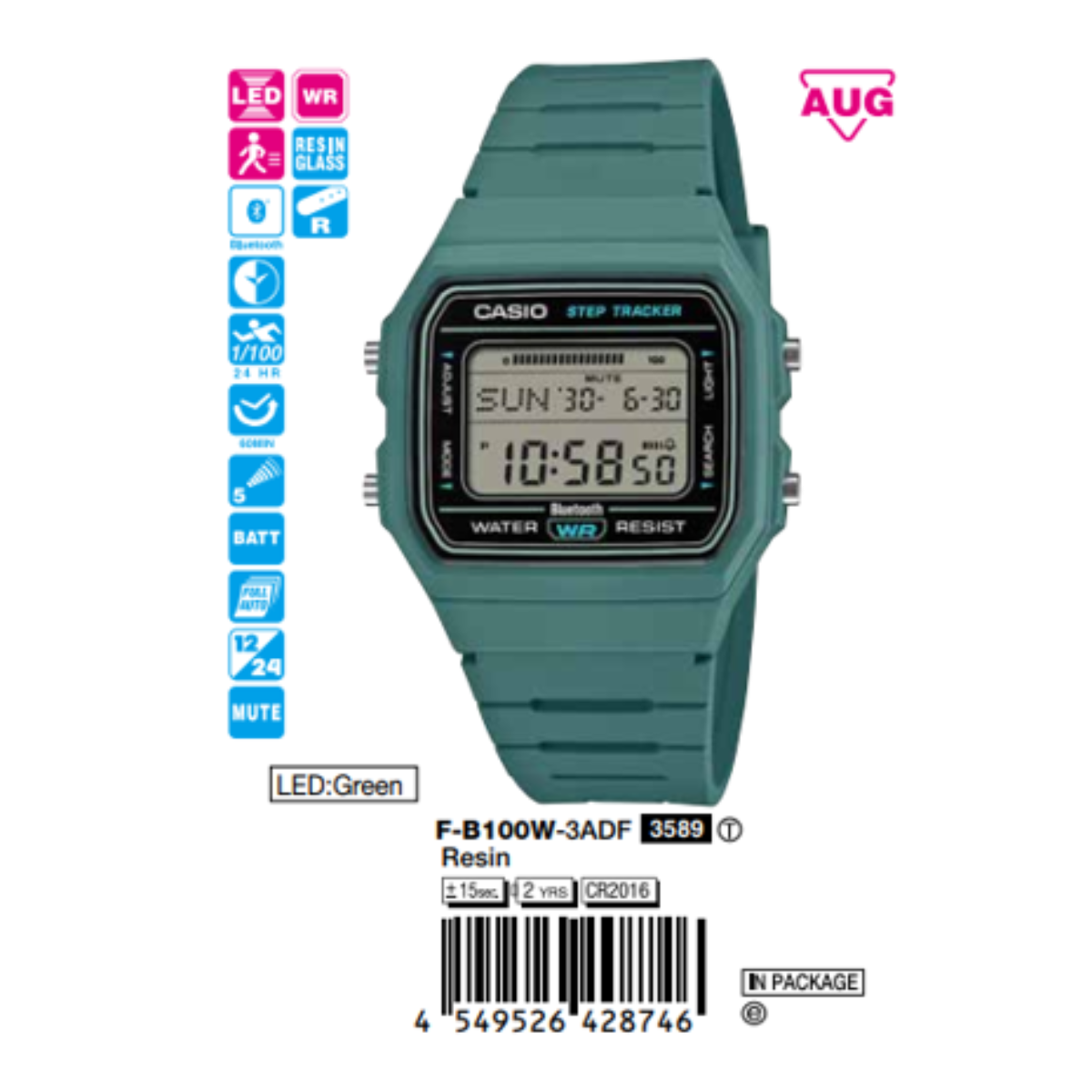 Casio Nam F-B100W-3ADF
