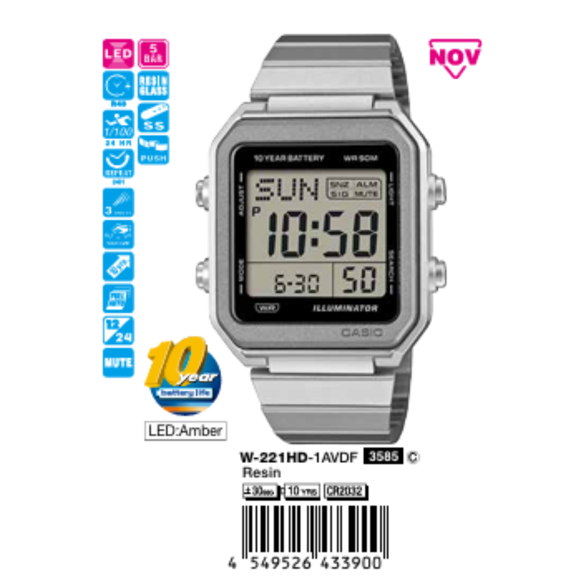 Casio Nam W-221HD-1AVDF