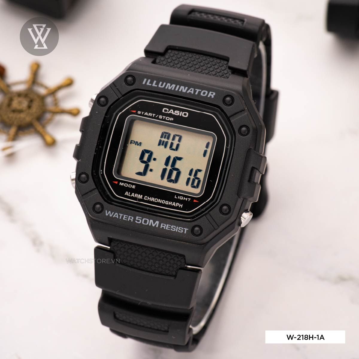 Casio W-218H-1AVDF giá rẻ, chính hãng