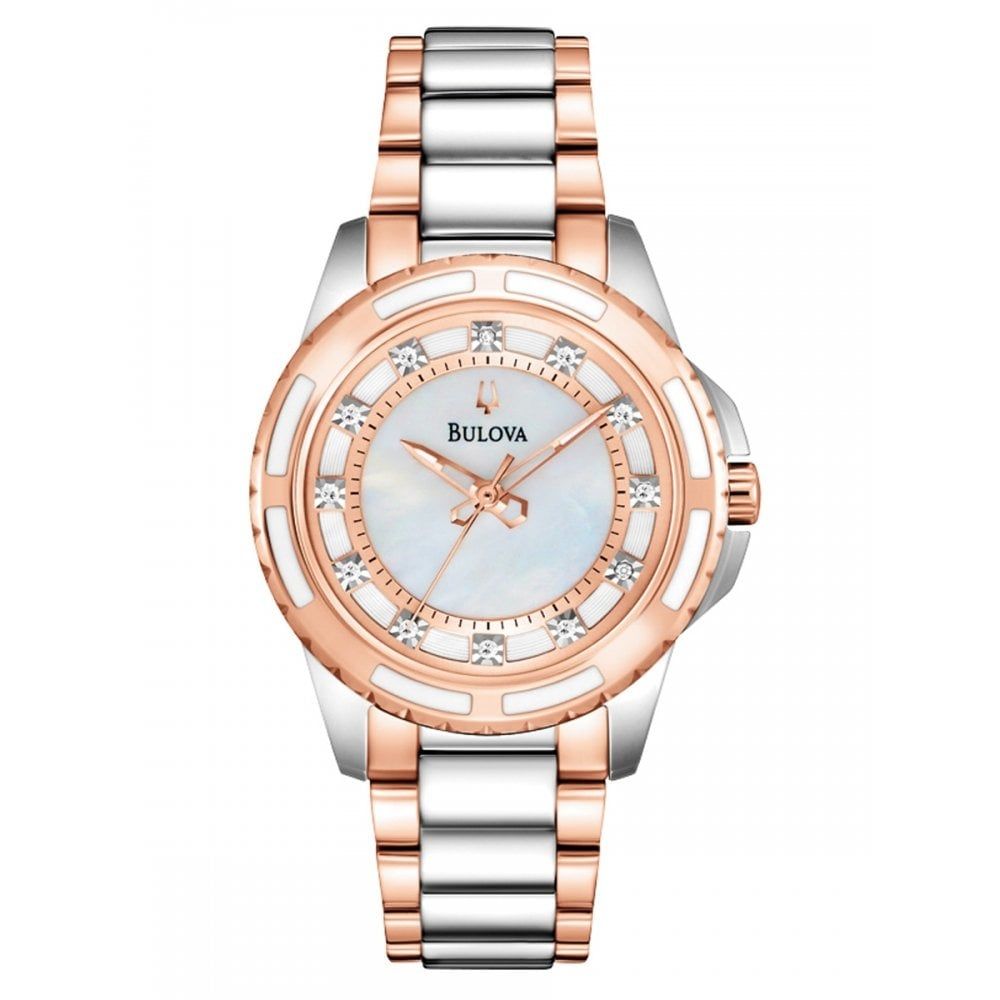 Diamond Mother Of Pearl Two Tone Womens Watch 98p134 1660707516271 1712587588