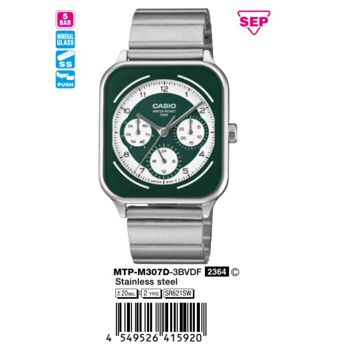 Casio Nam MTP-M307D-3BVDF