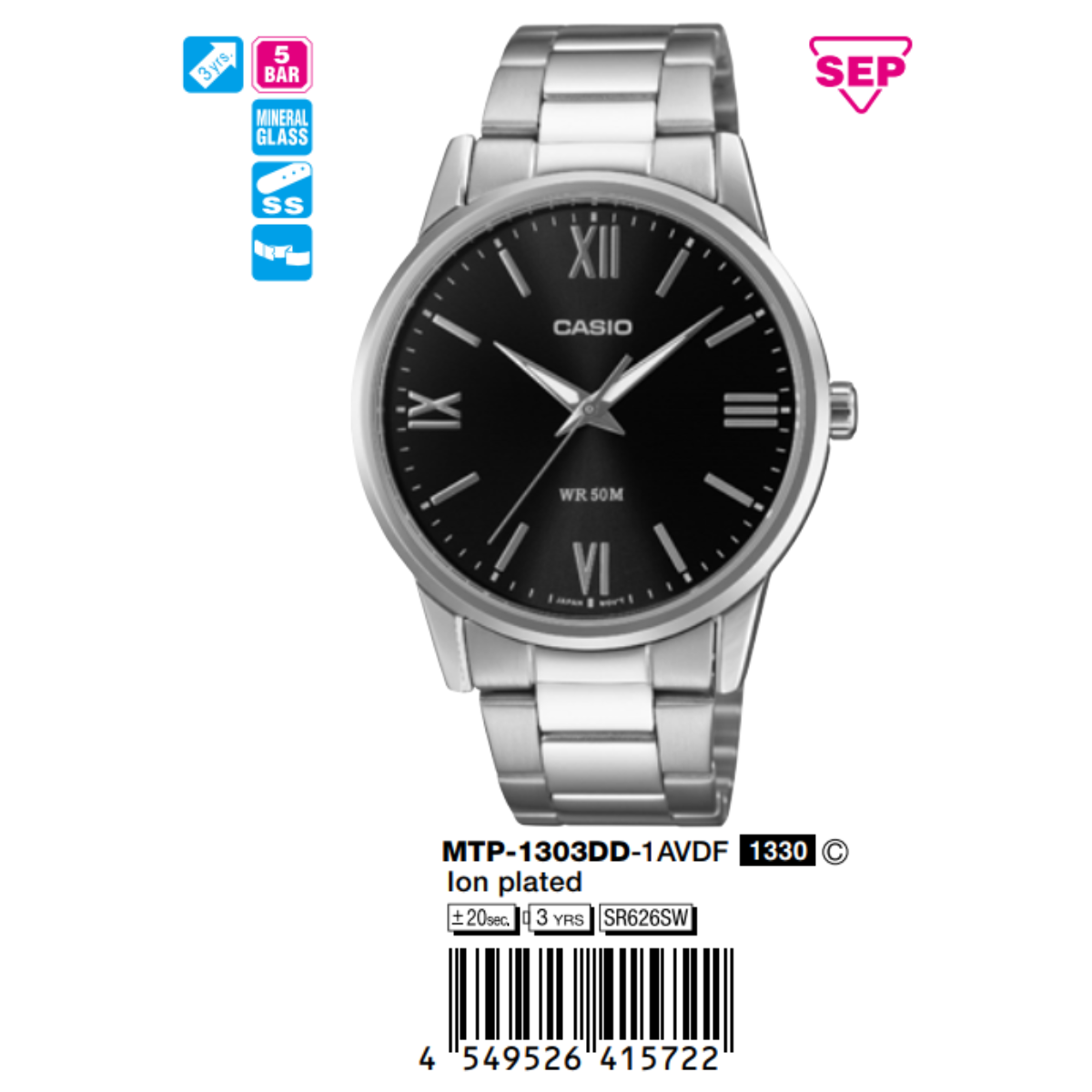 Casio Nam MTP-1303DD-1AVDF