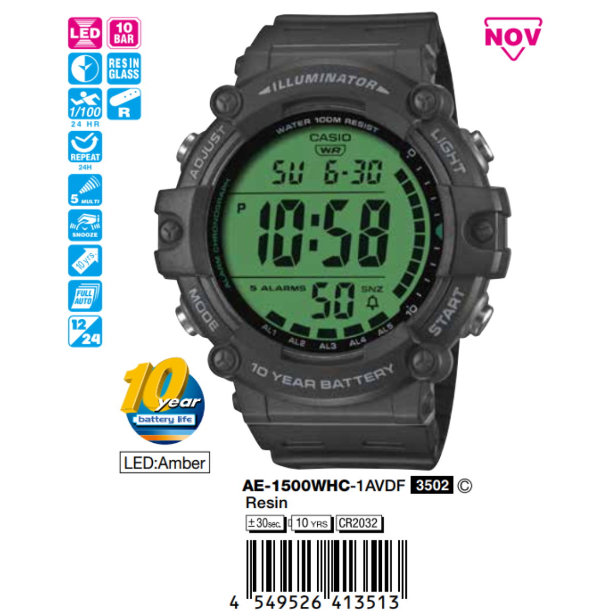 Casio Nam AE-1500WHC-1AVDF