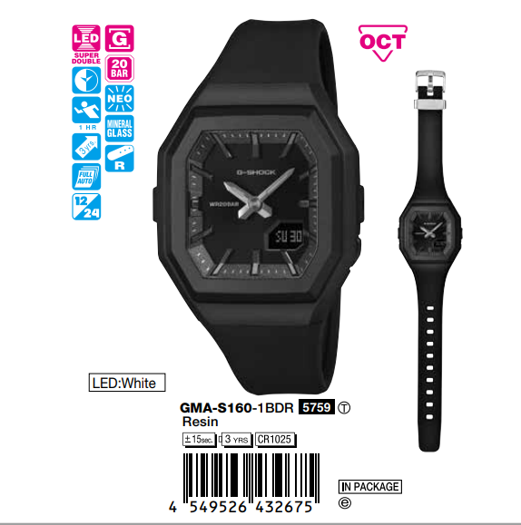 Casio Nữ GMA-S160-1BDR