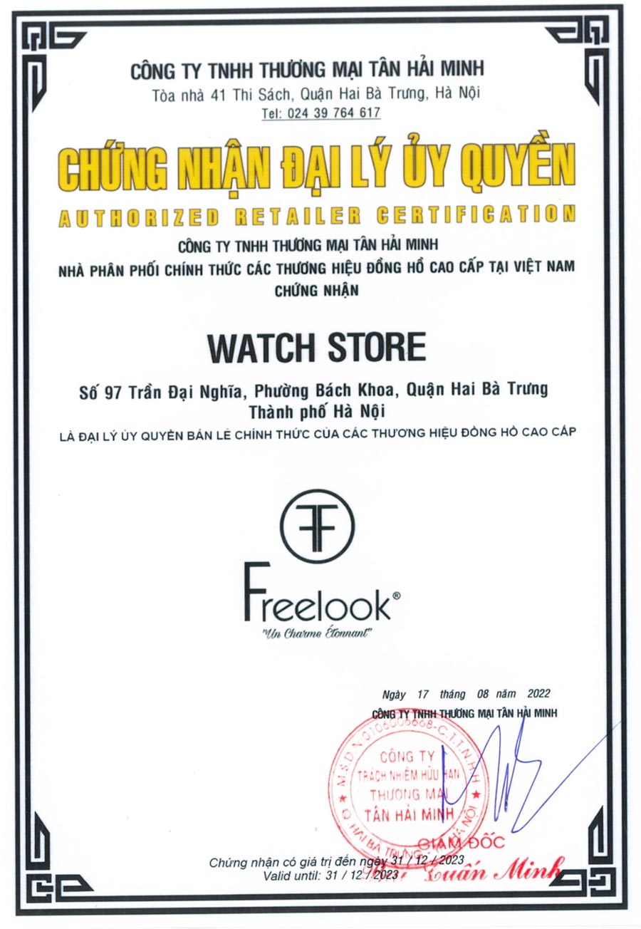 Chứng nhận đồng hồ chính hãng Freelook