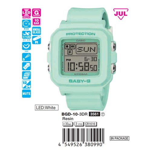 Casio Baby-G Nữ BGD-10-3DR