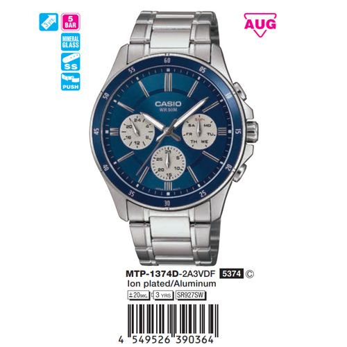 Casio MTP Nam MTP-1374D-2A3VDF