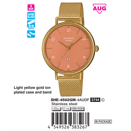 Casio Sheen Nữ SHE-4562GM-4AUDF