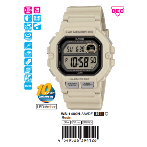 Casio Nam WS-1400H-8AVDF