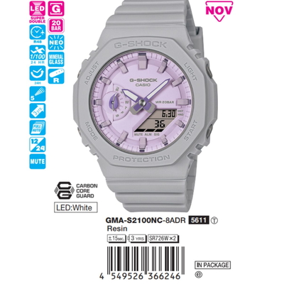 Casio - Unisex GMA-S2100NC-8ADR Size 43.5mm