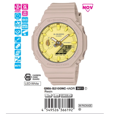 Casio - Unisex GMA-S2100NC-4ADR Size 43.5mm