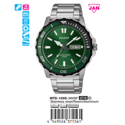 Casio Nam MTD-125D-3AVDF