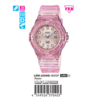 Casio - Nữ LRW-200HS-4EVDF Size 34.2 mm