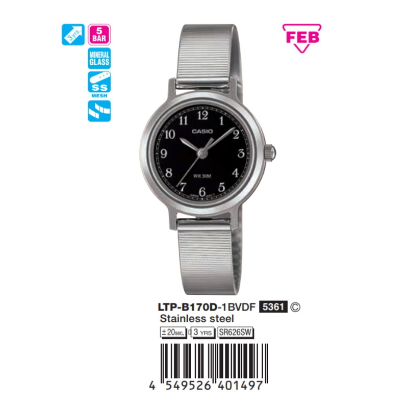 Casio Nữ LTP-B170D-1BVDF