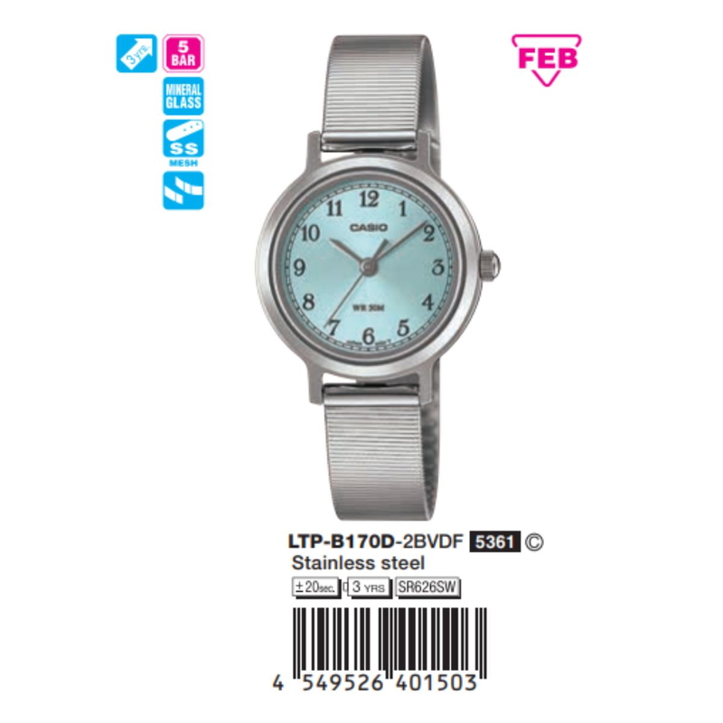 Casio Nữ LTP-B170D-2BVDF