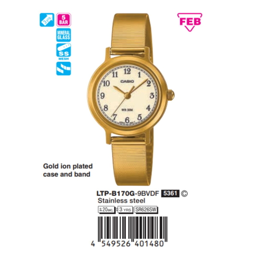 Casio Nữ LTP-B170G-9BVDF