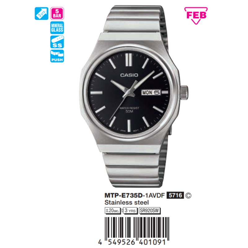 Casio MTP Nam MTP-E735D-1AVDF
