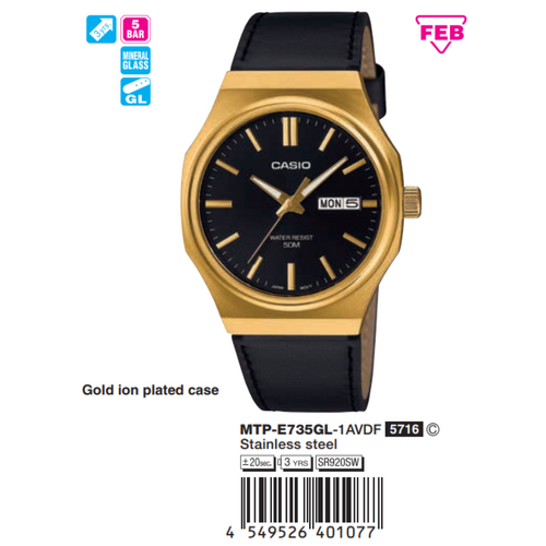 Casio MTP Nam MTP-E735GL-1AVDF