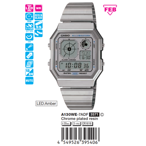 Casio Vintage Unisex A130WE-7ADF
