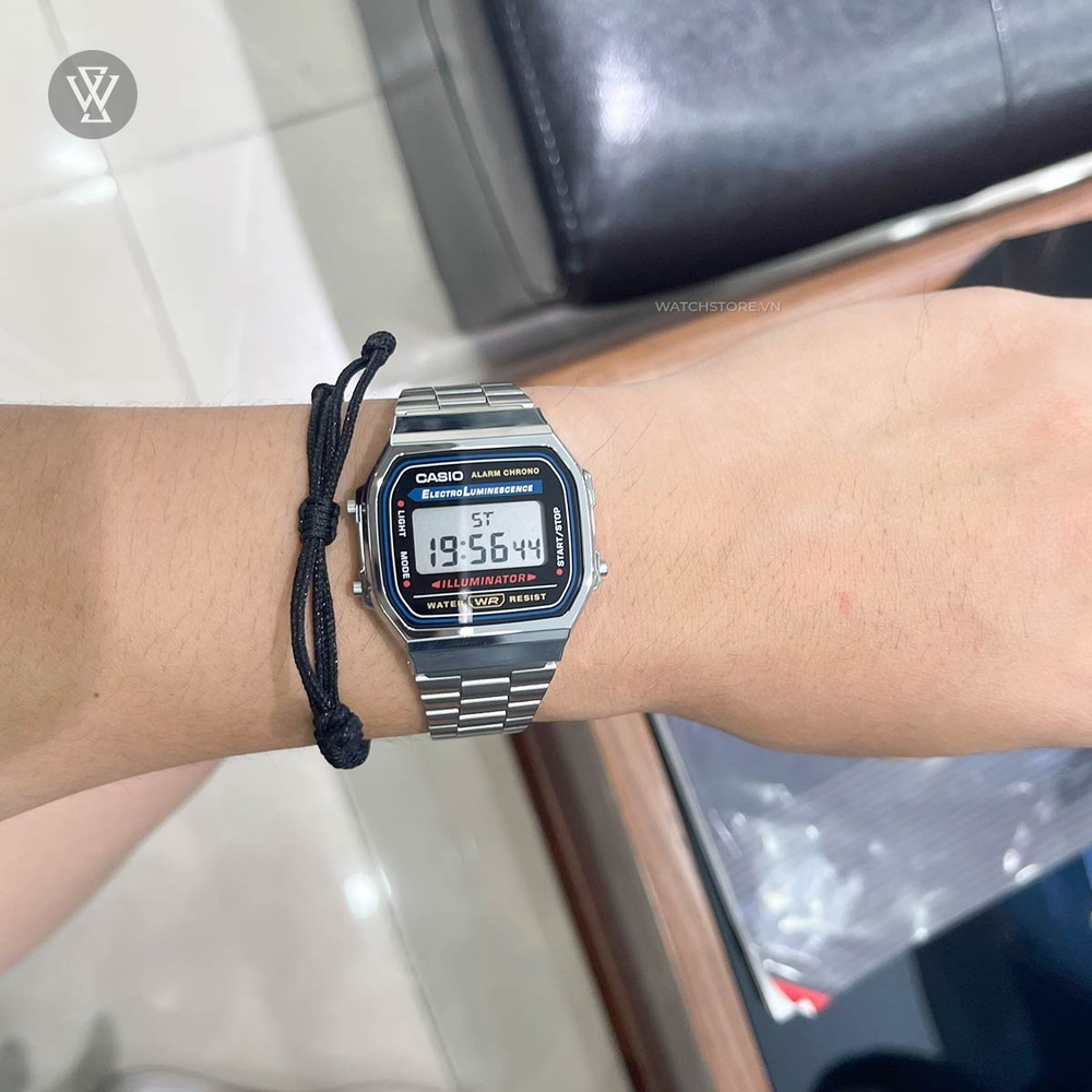 Đồng Hồ Casio Nam A168WA-1DF Đa Năng, Chính Hãng 100%