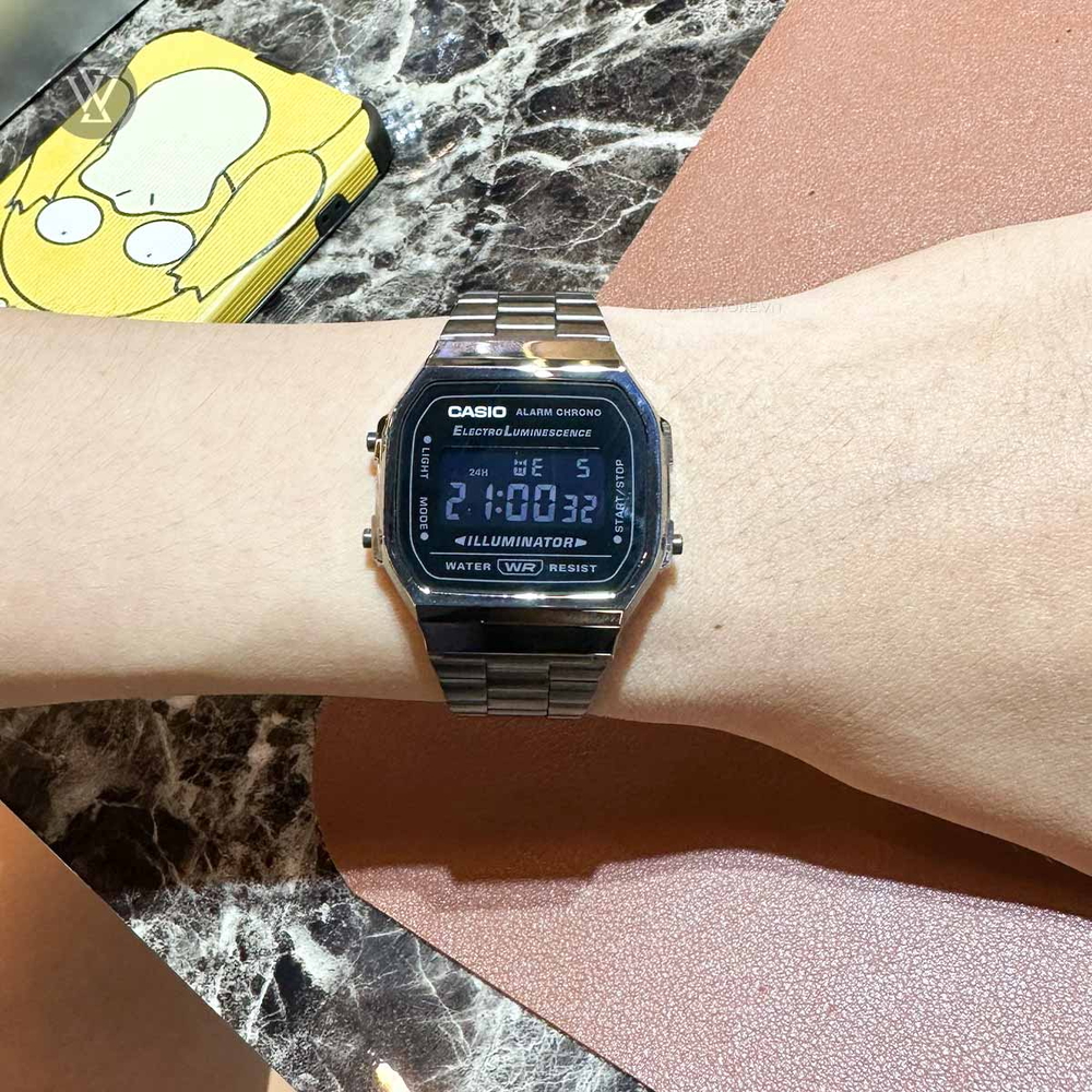Đồng hồ Casio Nam A168WGG-1BDF Đa Năng, 100% Chính Hãng