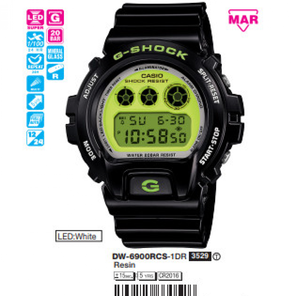 Casio - Nam DW-6900RCS-1DR Size 50mm