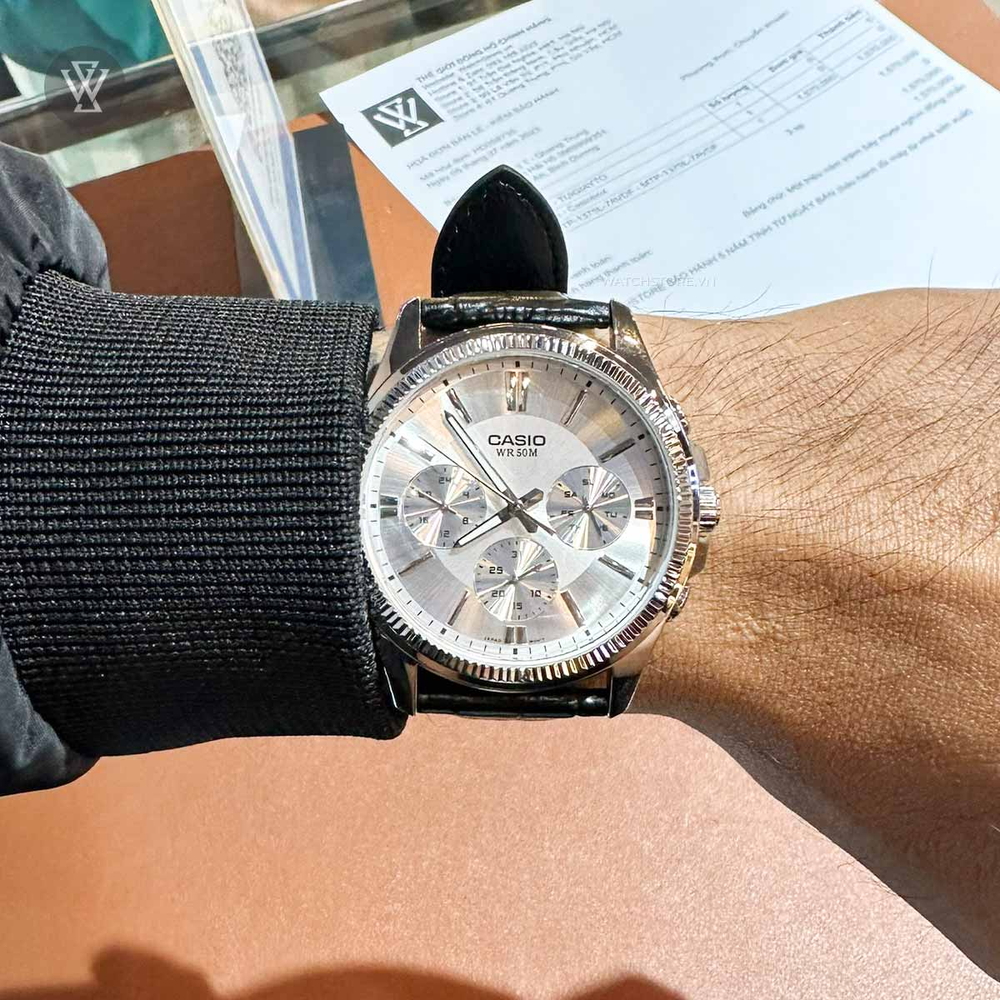 Đồng Hồ Casio MTP-1375L-7AVDF Ba Mặt Số Phụ, Giá Sốc