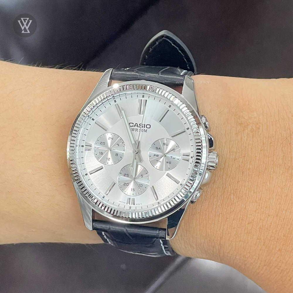 Đồng Hồ Casio MTP-1375L-7AVDF Ba Mặt Số Phụ, Giá Sốc