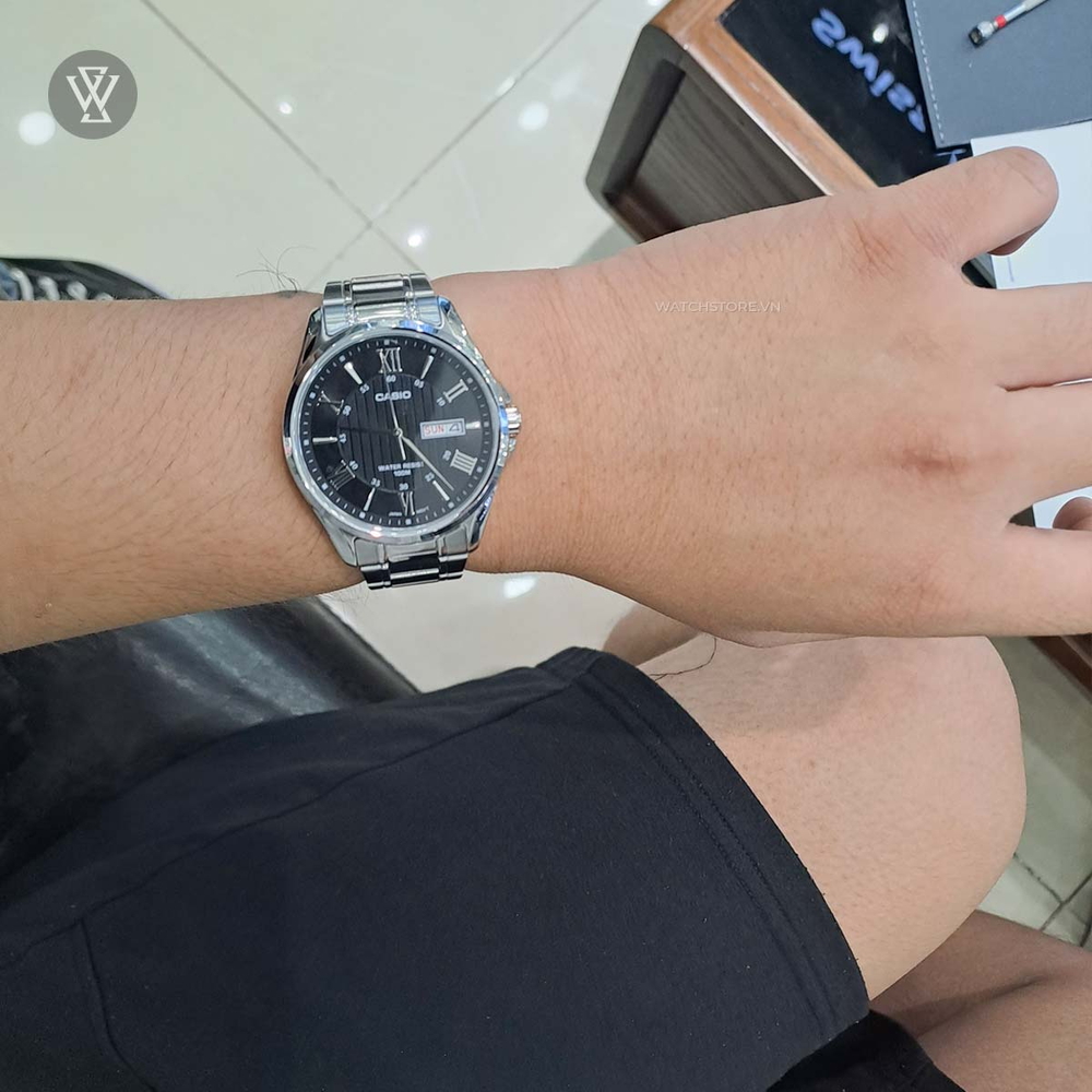 Đồng Hồ Casio MTP-1384D-1AVDF Dây Kim Loại, Chính Hãng