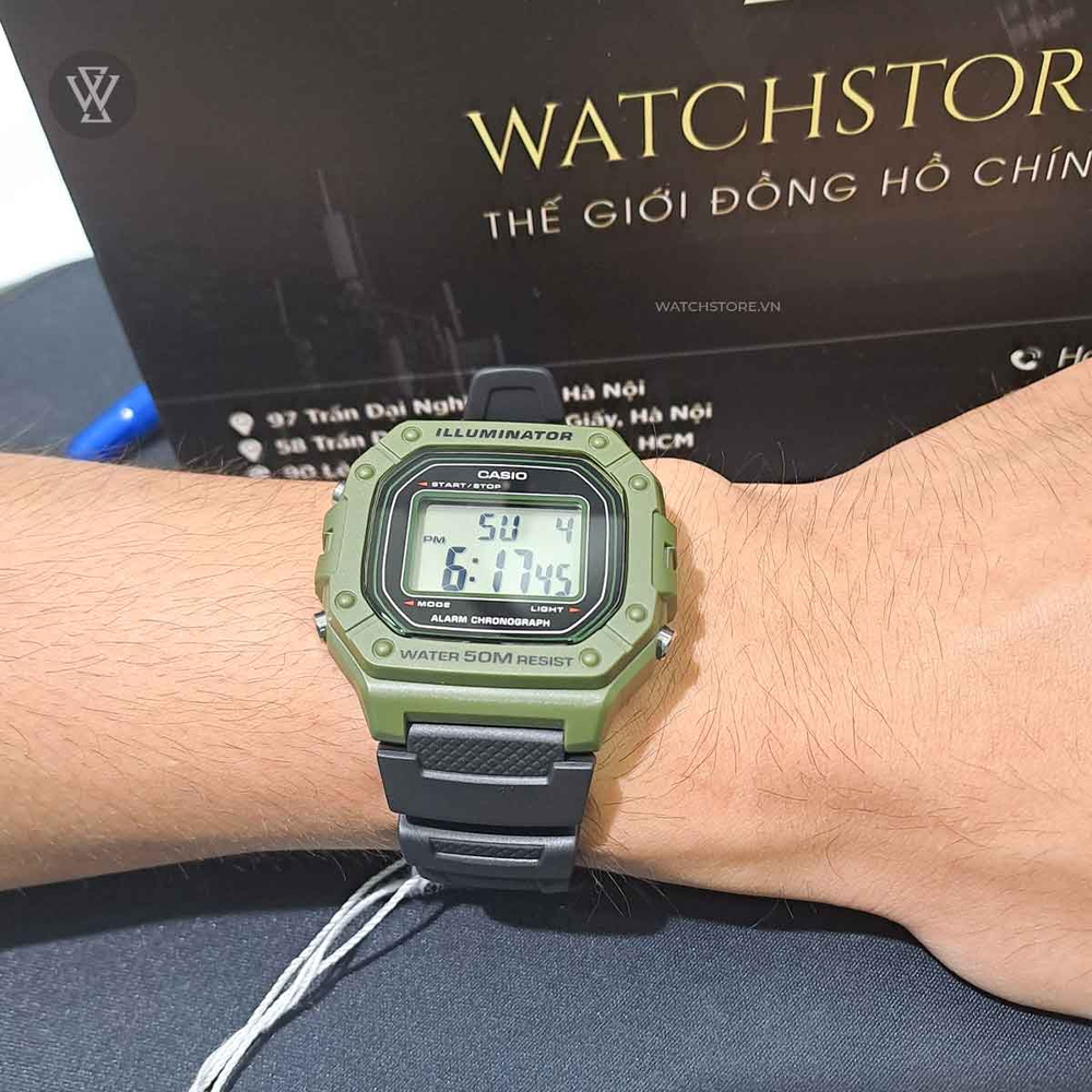 Casio W-218H-3AVDF Chính Hãng, Giá Rẻ