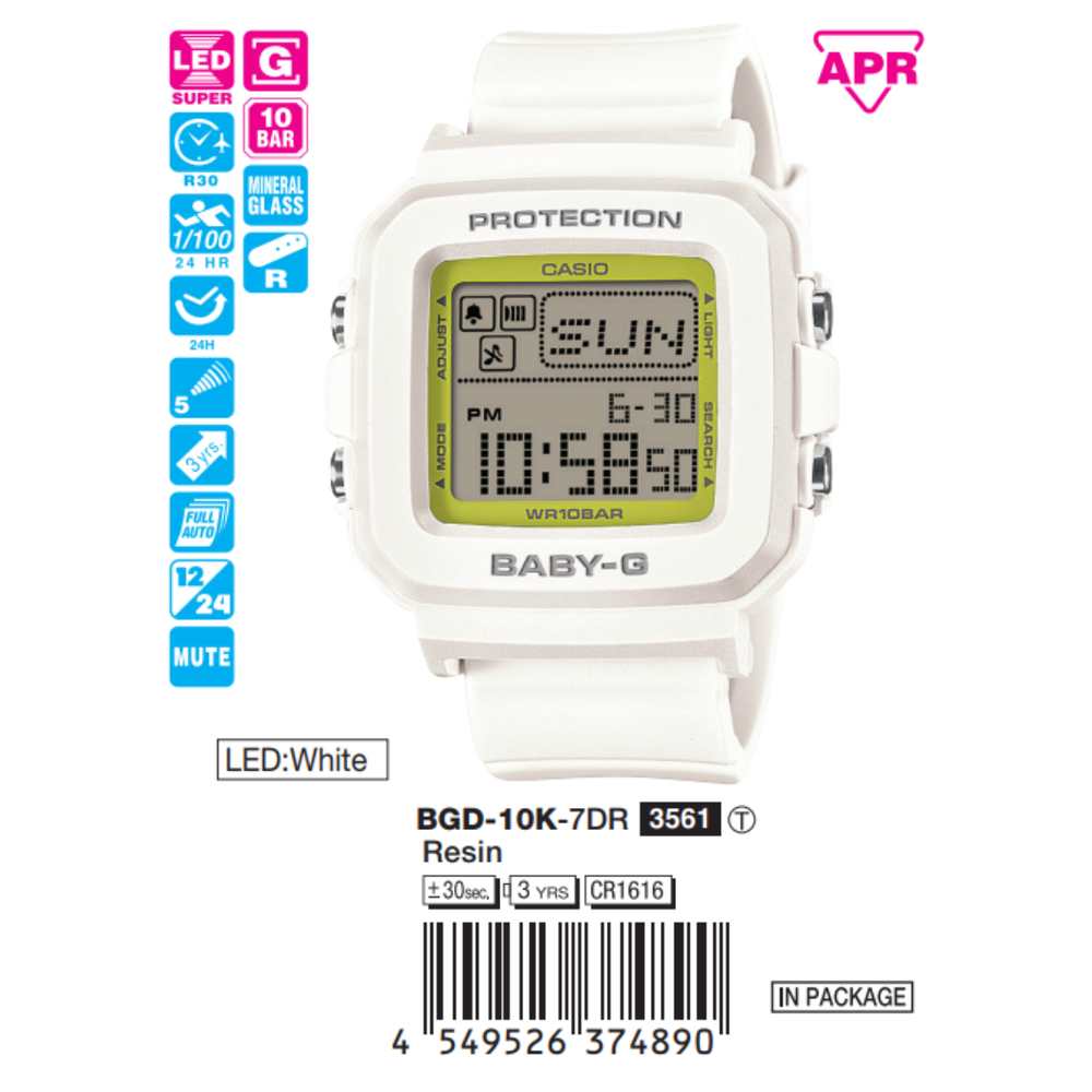 Casio Baby-G Nữ BGD-10K-7DR
