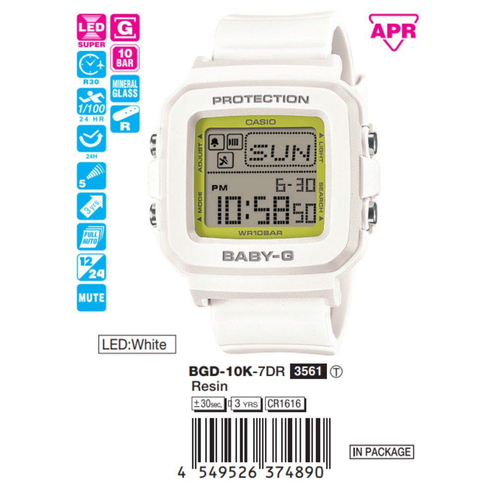 Casio - Nữ BGD-10K-7DR Size 42.1 × 37.9 mm