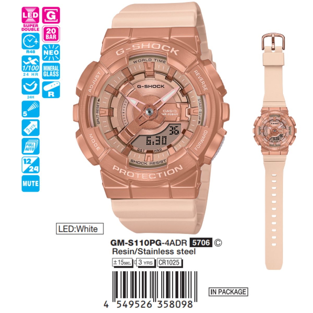 Casio - Unisex GM-S110PG-4ADR Size 42mm