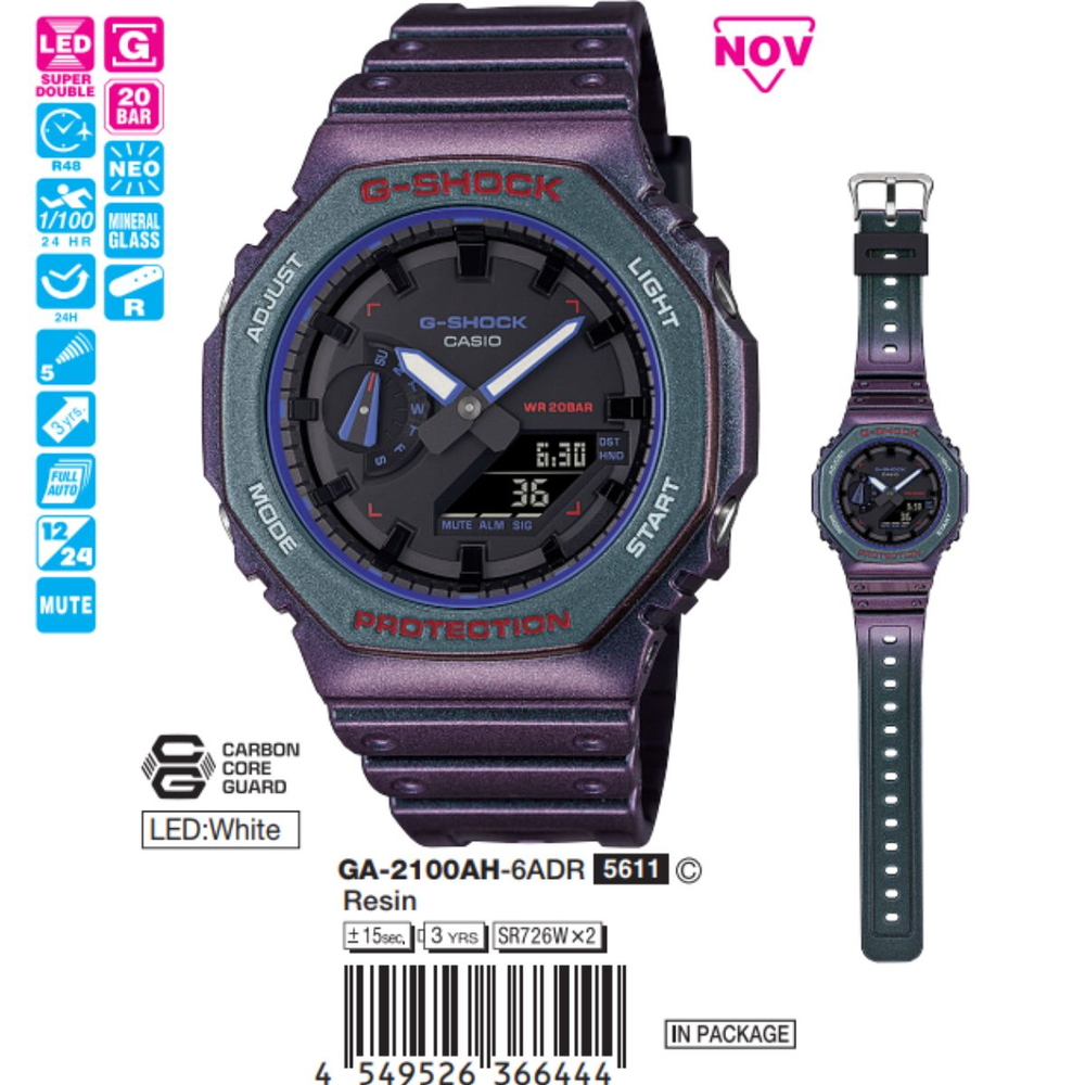 Casio - Nam GA-2100AH-6ADR Size 45.4mm