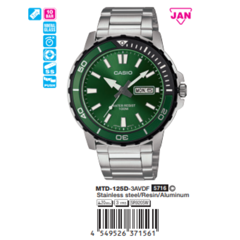 Casio Nam MTD-125D-3AVDF