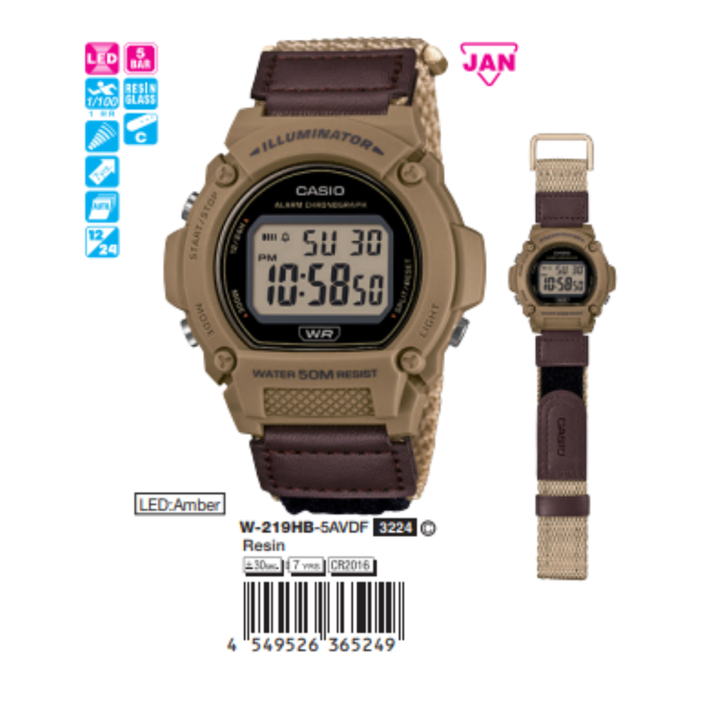 Casio - Nam W-219HB-5AVDF Size 47mm