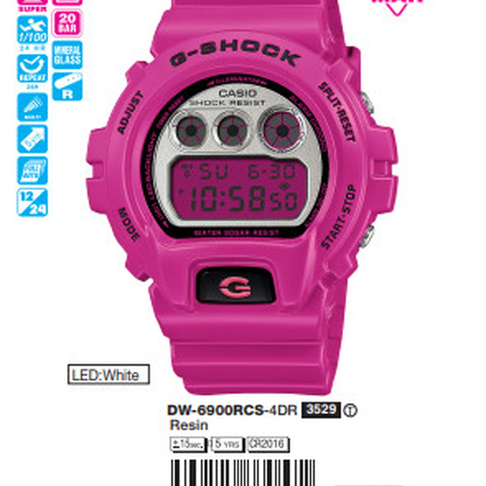 Casio - Nam DW-6900RCS-4DR Size 50mm