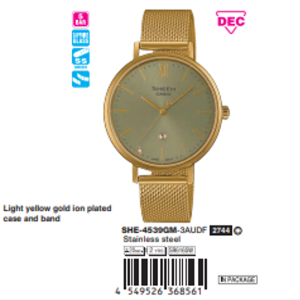 Casio - Nữ SHE-4539GM-3AUDF Size 34mm