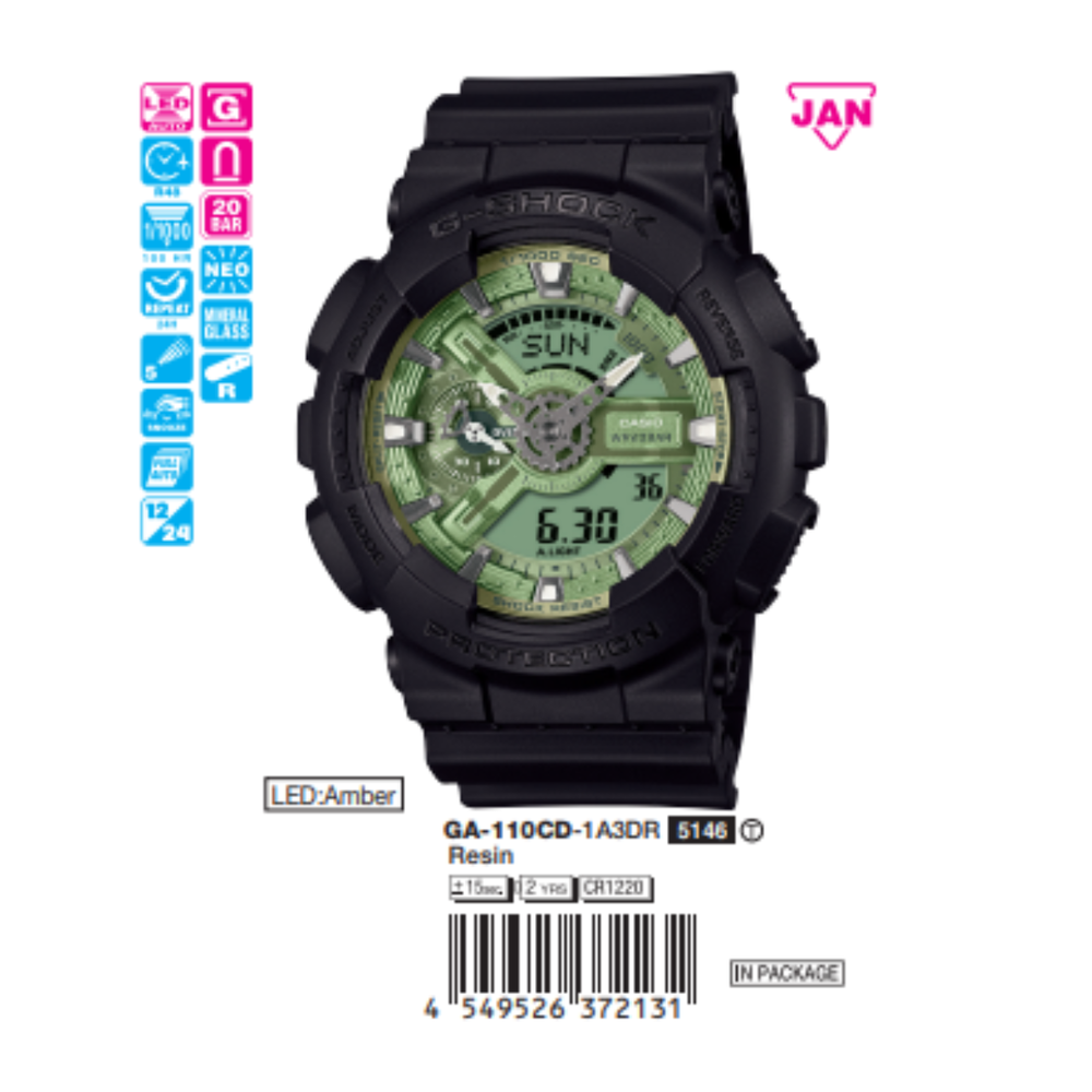 Casio - Nam GA-110CD-1A3DR Size 51mm