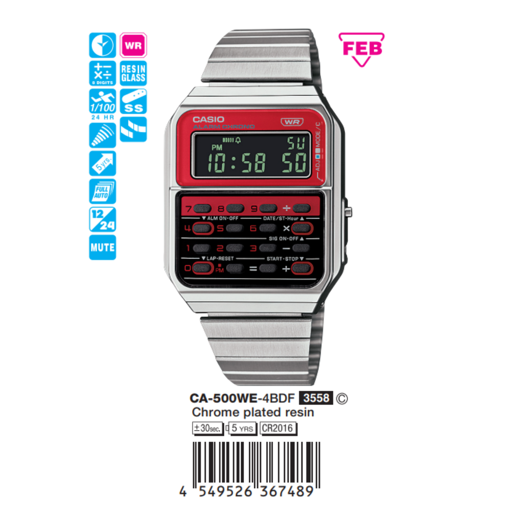 Casio Vintage Unisex CA-500WE-4BDF