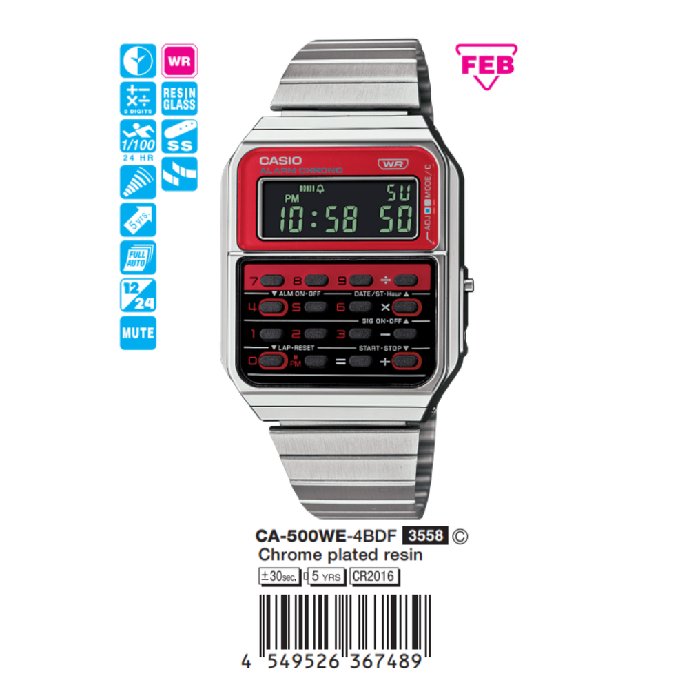 Casio - Unisex CA-500WE-4BDF Size 35mm