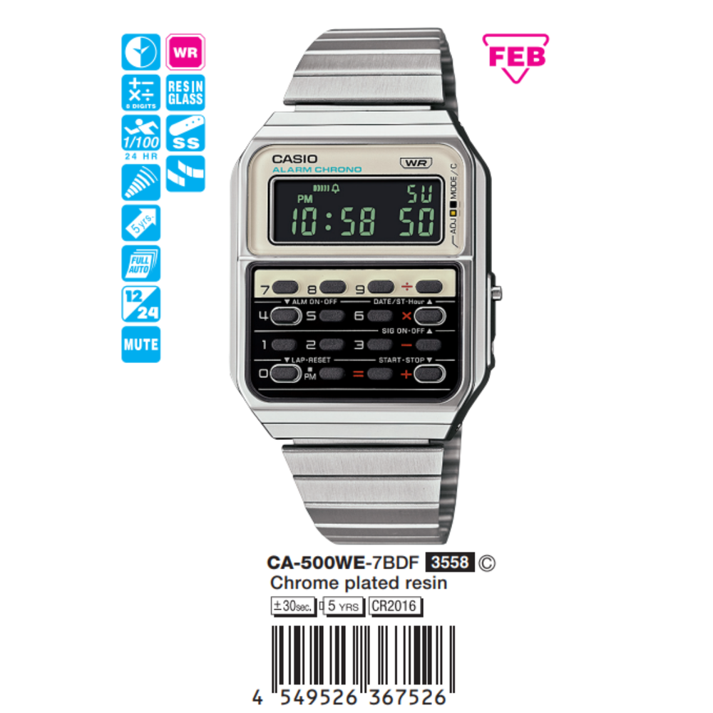 Casio Vintage Unisex CA-500WE-7BDF